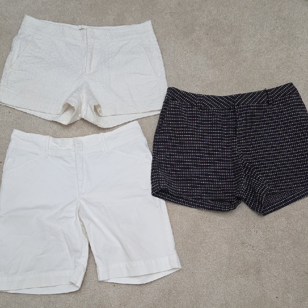 Women's White and Black Shorts Set